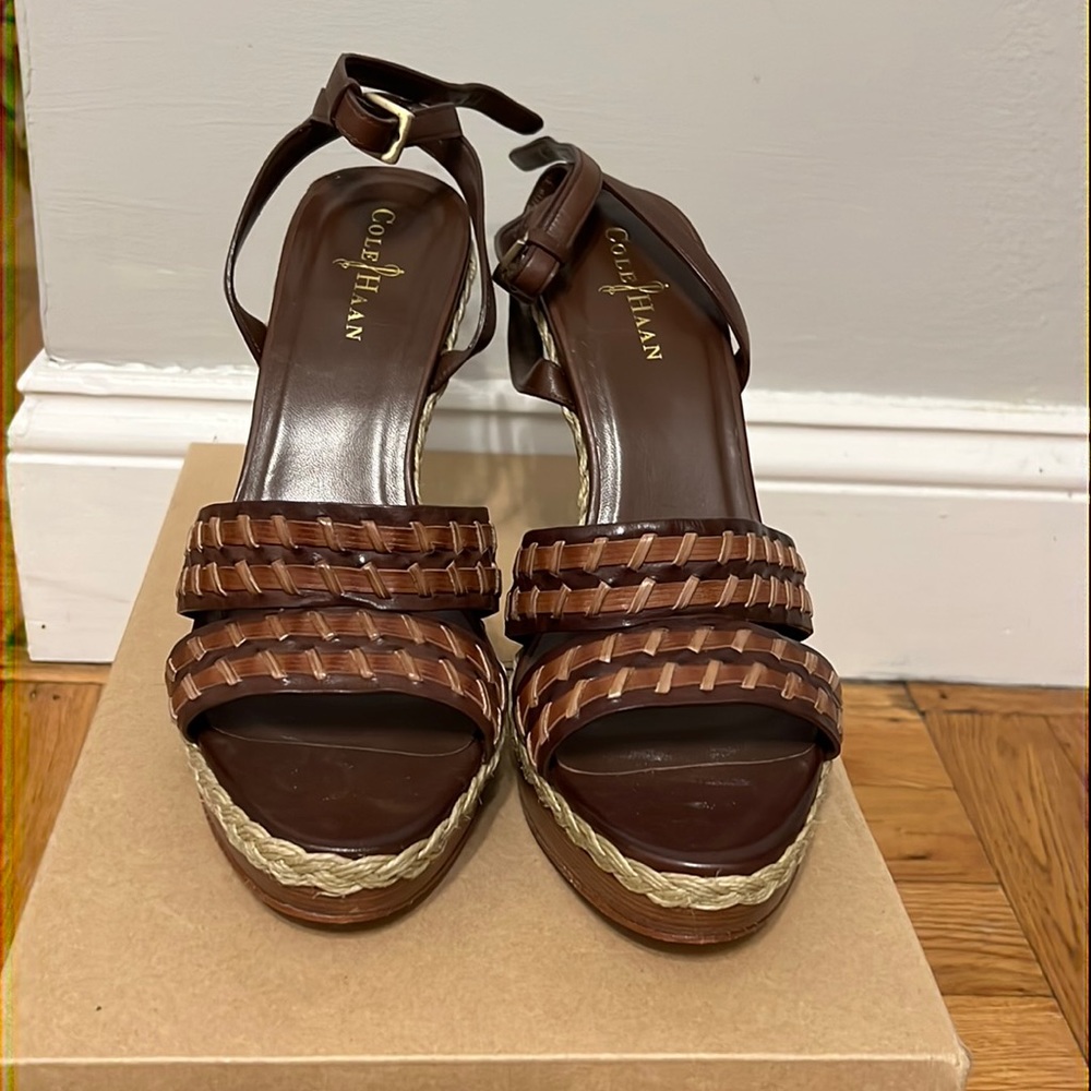 Cole Haan brown and rope sandals